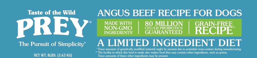 Taste of the Wild PREY Angus Beef Dog 3.63kg