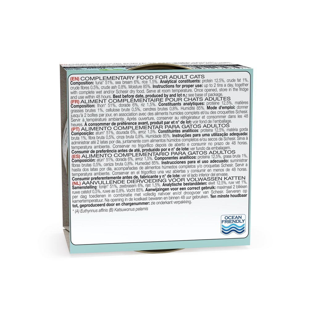 Schesir Cat Food - Tuna with Sea Bream in Jelly - 85g Can
