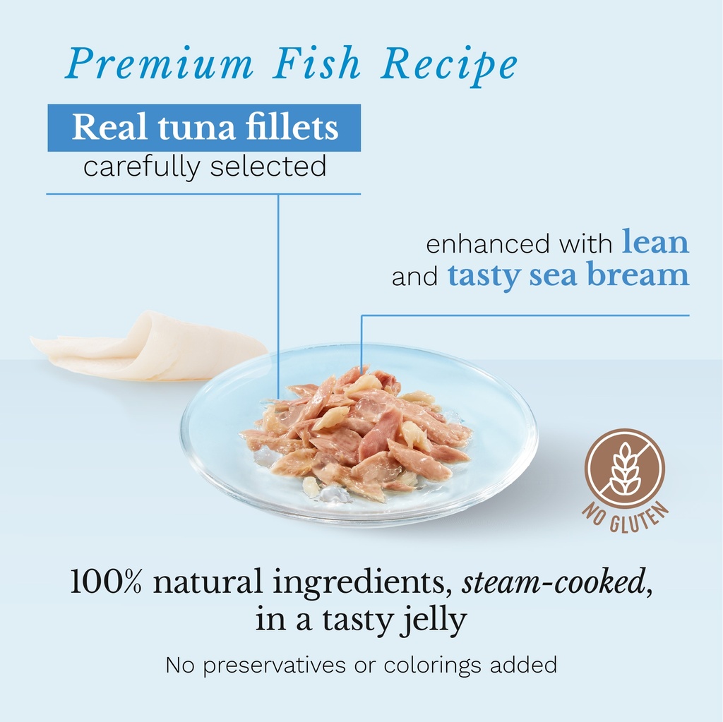 Schesir Cat Food - Tuna with Sea Bream in Jelly - 85g Can