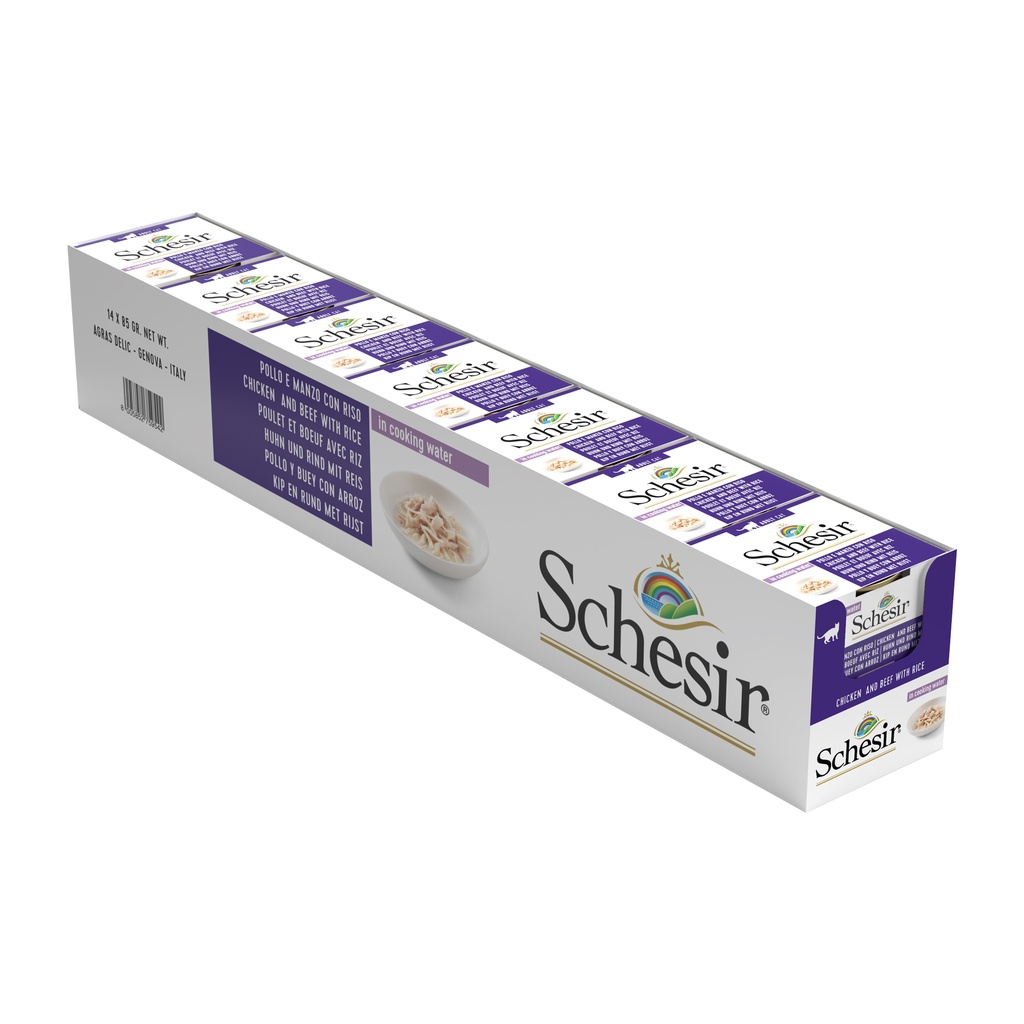 Schesir Cat Food - Chicken & Beef with Rice (Natural Style) - 85g Can