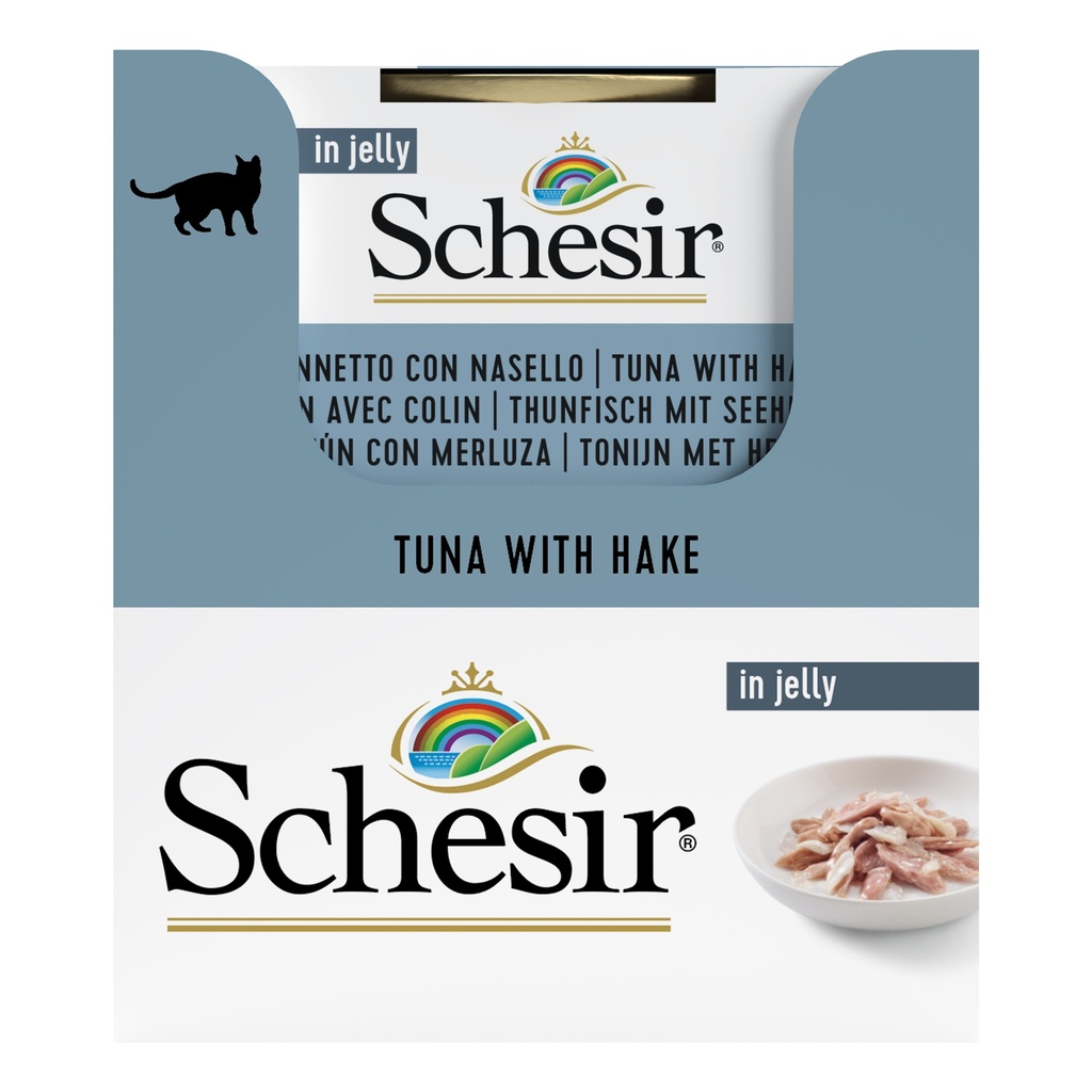 Schesir Cat Food - Tuna with Hake in Jelly - 85g Can