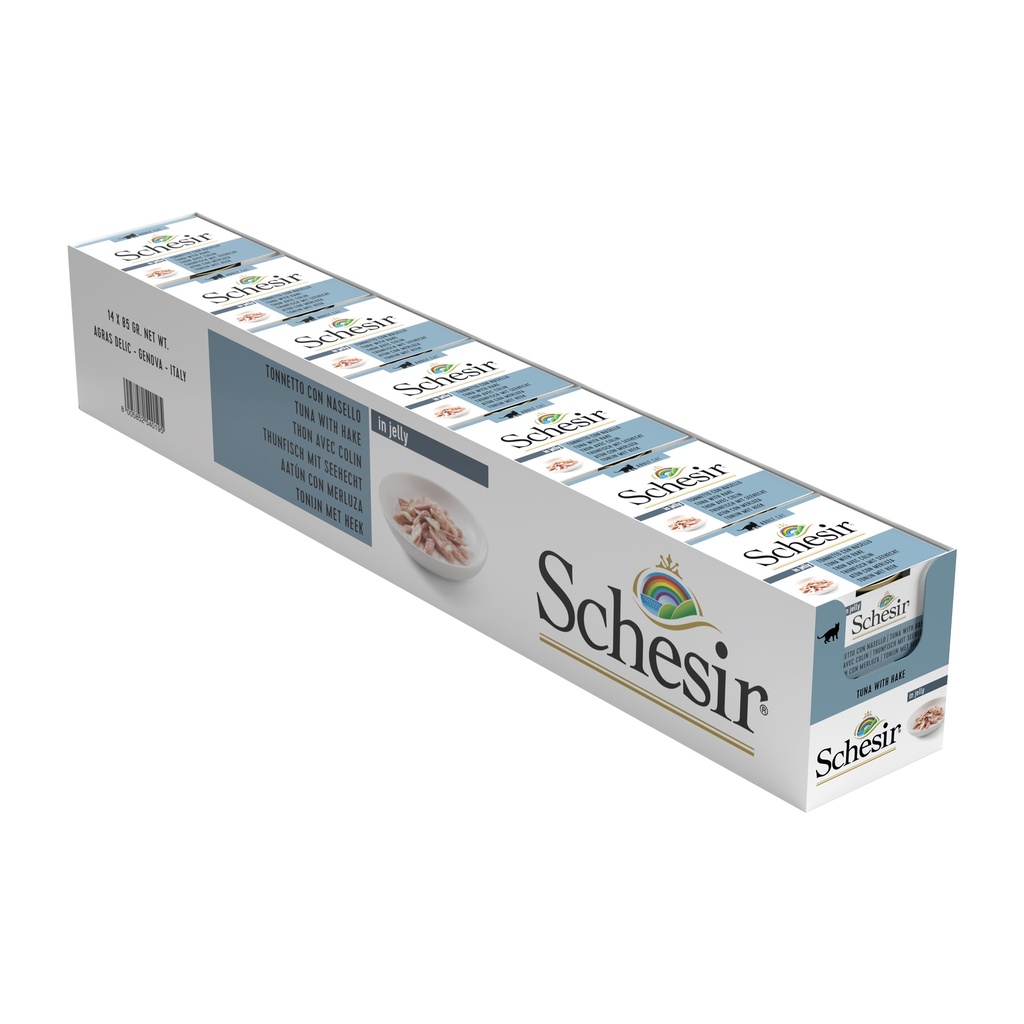 Schesir Cat Food - Tuna with Hake in Jelly - 85g Can