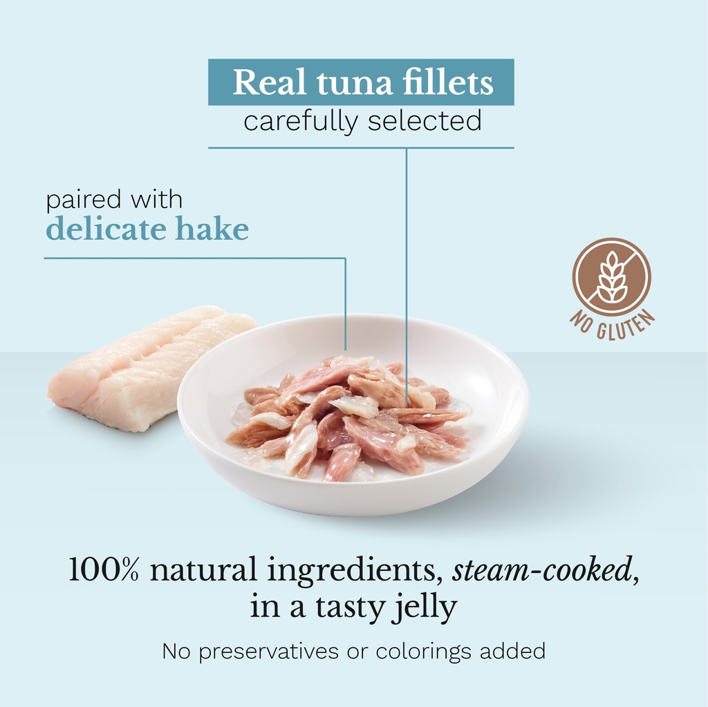 Schesir Cat Food - Tuna with Hake in Jelly - 85g Can