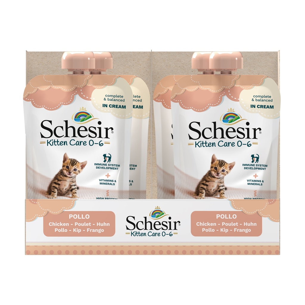 Schesir Kitten Pouch Cream - Chicken Recipe   for Kittens 0-6 Months - 150g