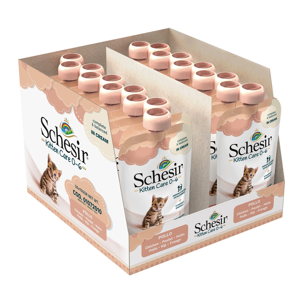 Schesir Kitten Pouch Cream - Chicken Recipe   for Kittens 0-6 Months - 150g
