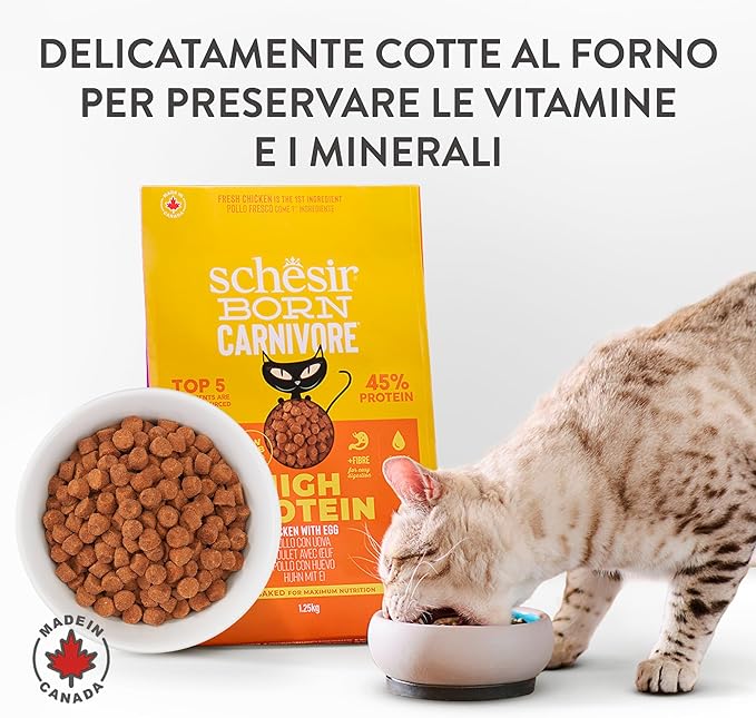Schesir Born Carnivore Dry Cat Food - Chicken & Egg - Bag 1.25kg