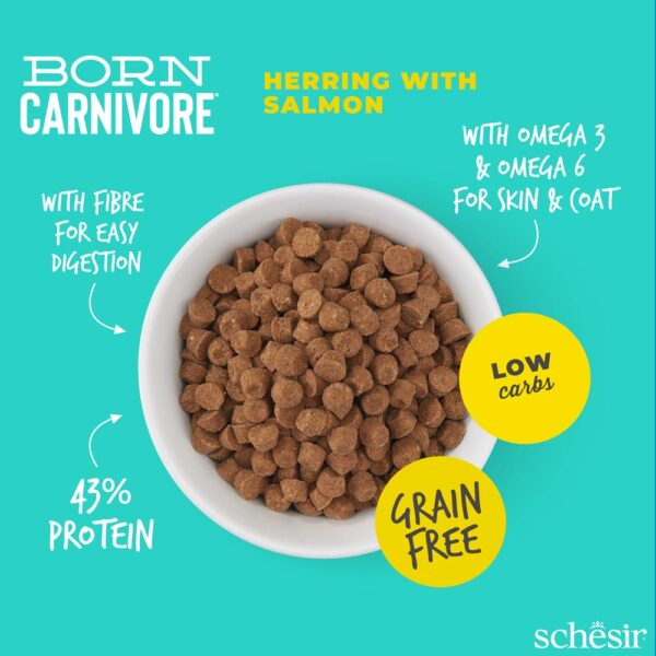 Schesir Born Carnivore Dry Cat Food - Herring & Salmon -Bag 255g
