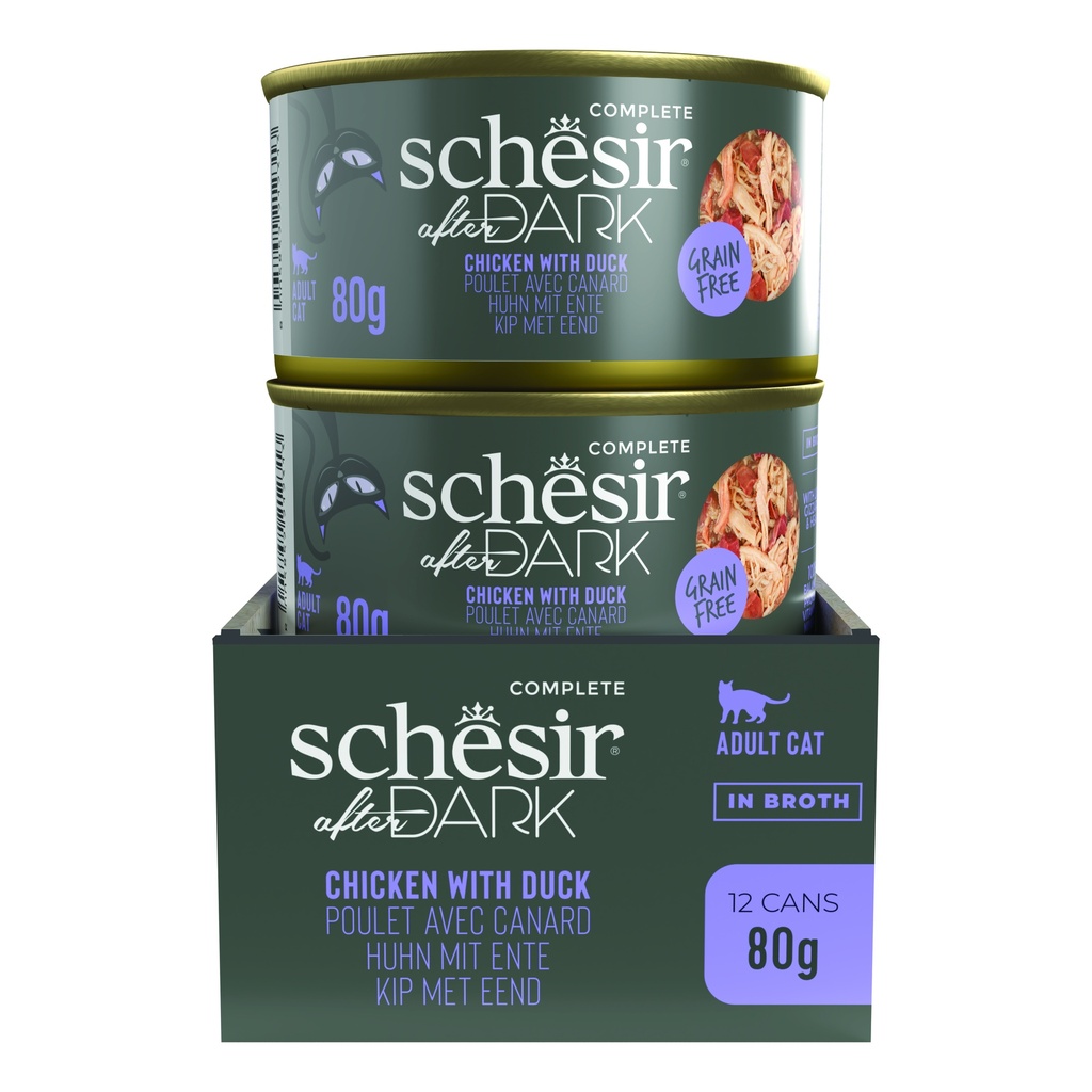 Schesir After Dark Wholefood Cat Can – Chicken with Duck - 80g