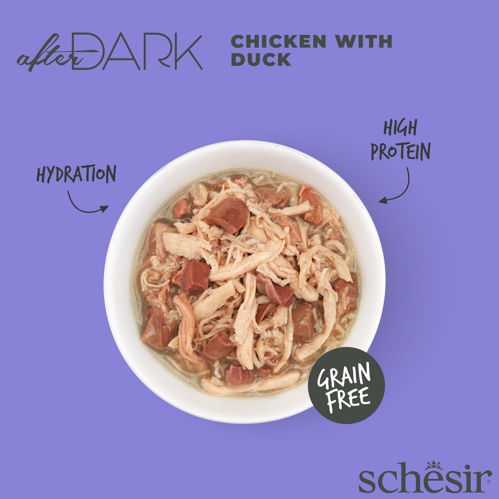 Schesir After Dark Wholefood Cat Can – Chicken with Duck - 80g