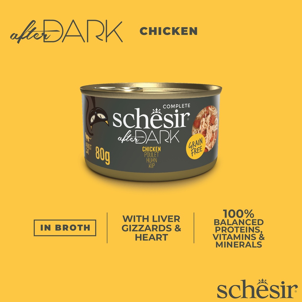 Schesir After Dark Wholefood Cat Can - Chicken - 80g
