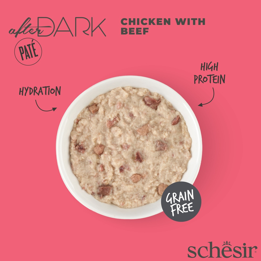 Schesir After Dark Cat Food - Chicken & Beef Pâté - 80g Can