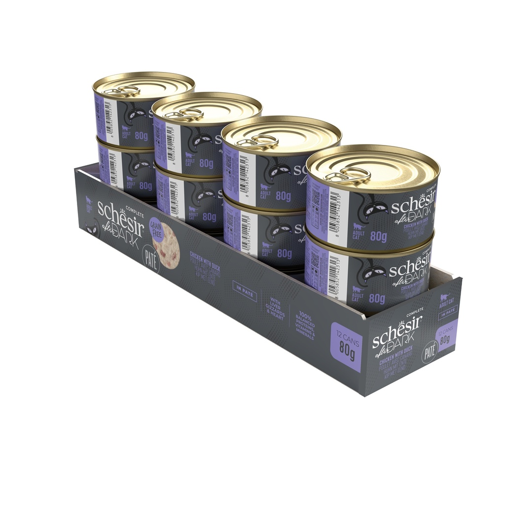 Schesir After Dark Cat Food - Chicken & Duck Pâté - 80g Can