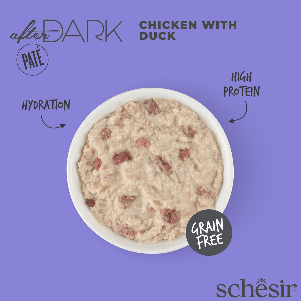 Schesir After Dark Cat Food - Chicken & Duck Pâté - 80g Can