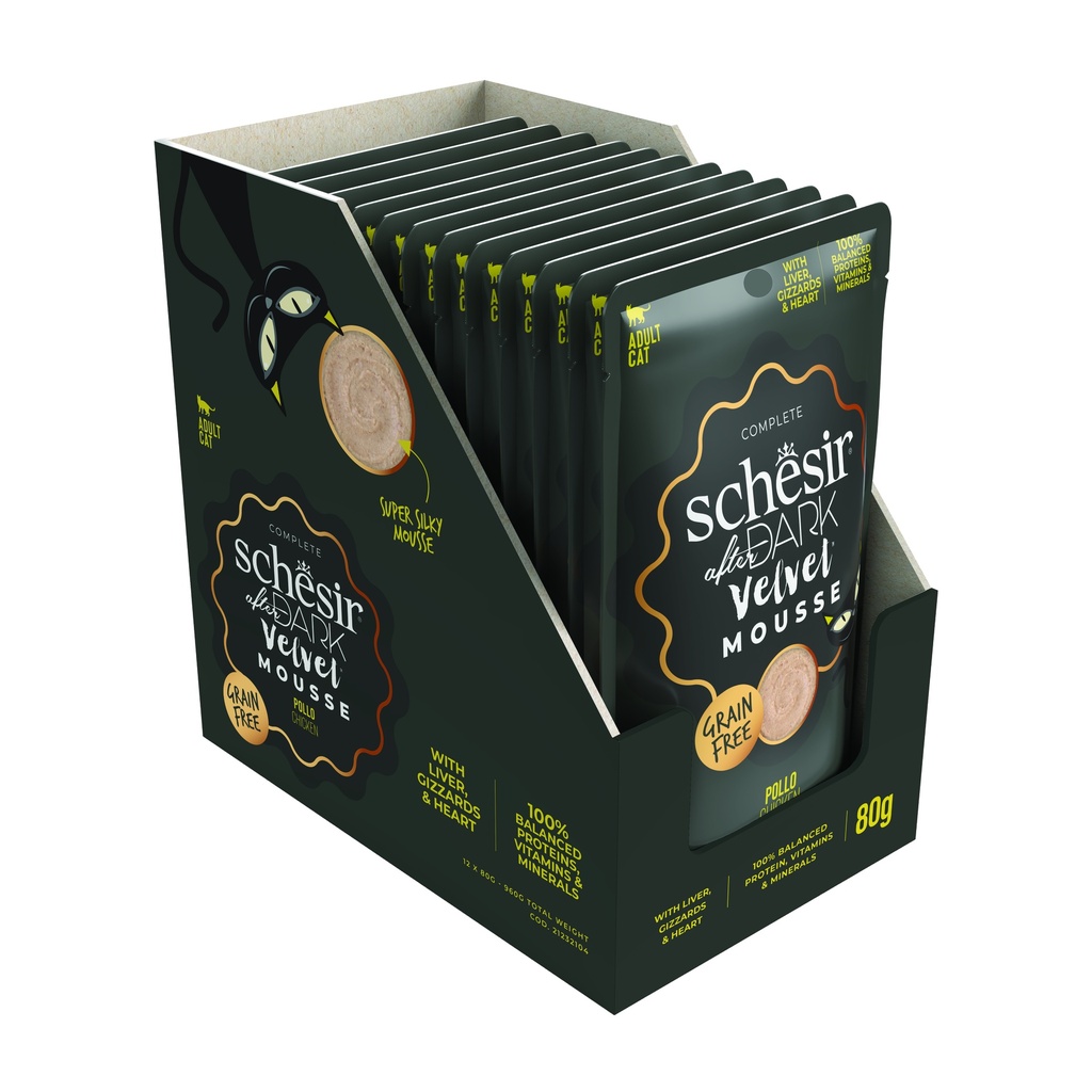 Schesir After Dark Cat Food - Chicken Velvet Mousse - 80g Pouch