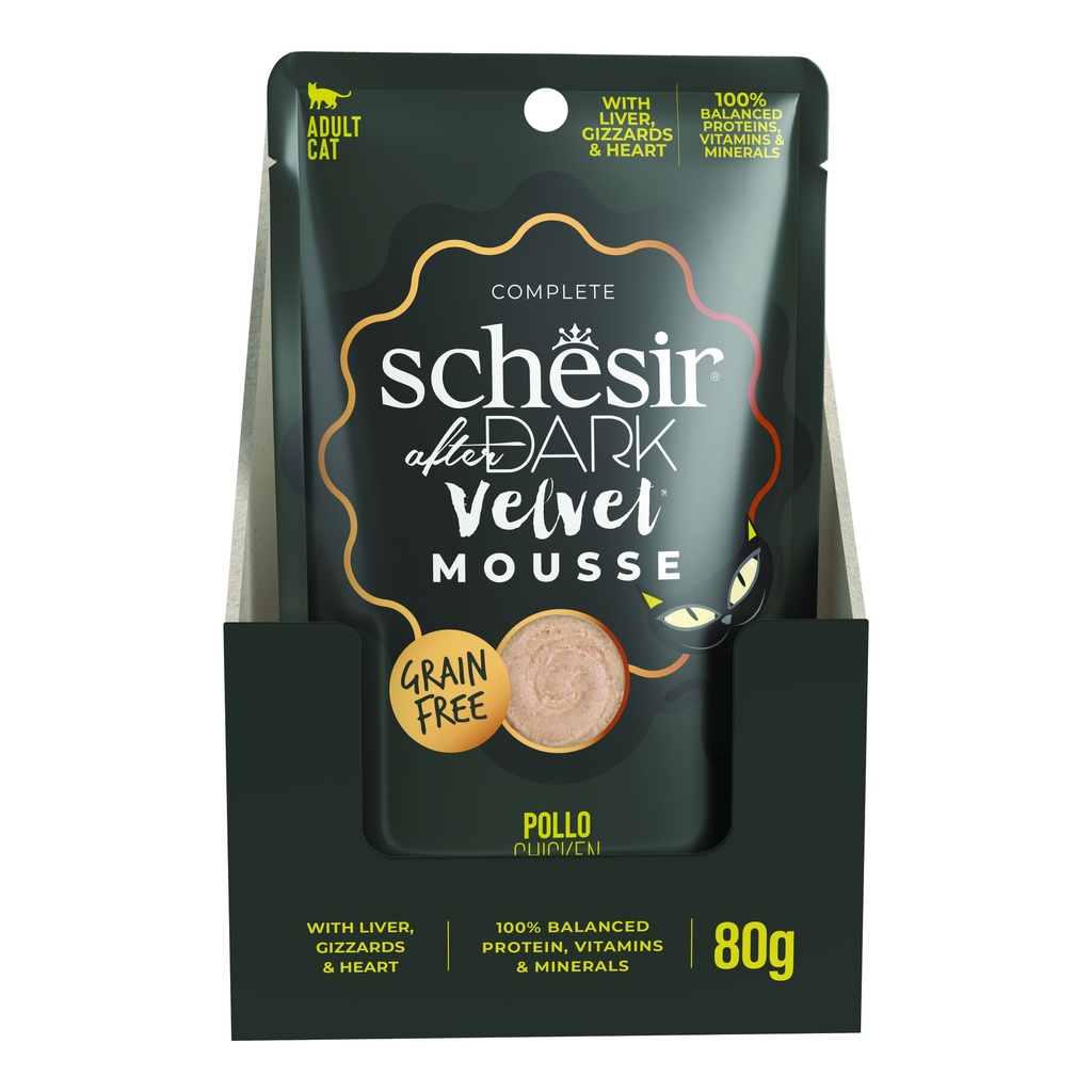 Schesir After Dark Cat Food - Chicken Velvet Mousse - 80g Pouch