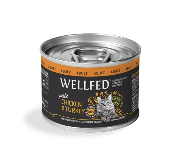 Wellfed Adult Outdoor Sterilised Chicken & Turkey – 200g (Cat)