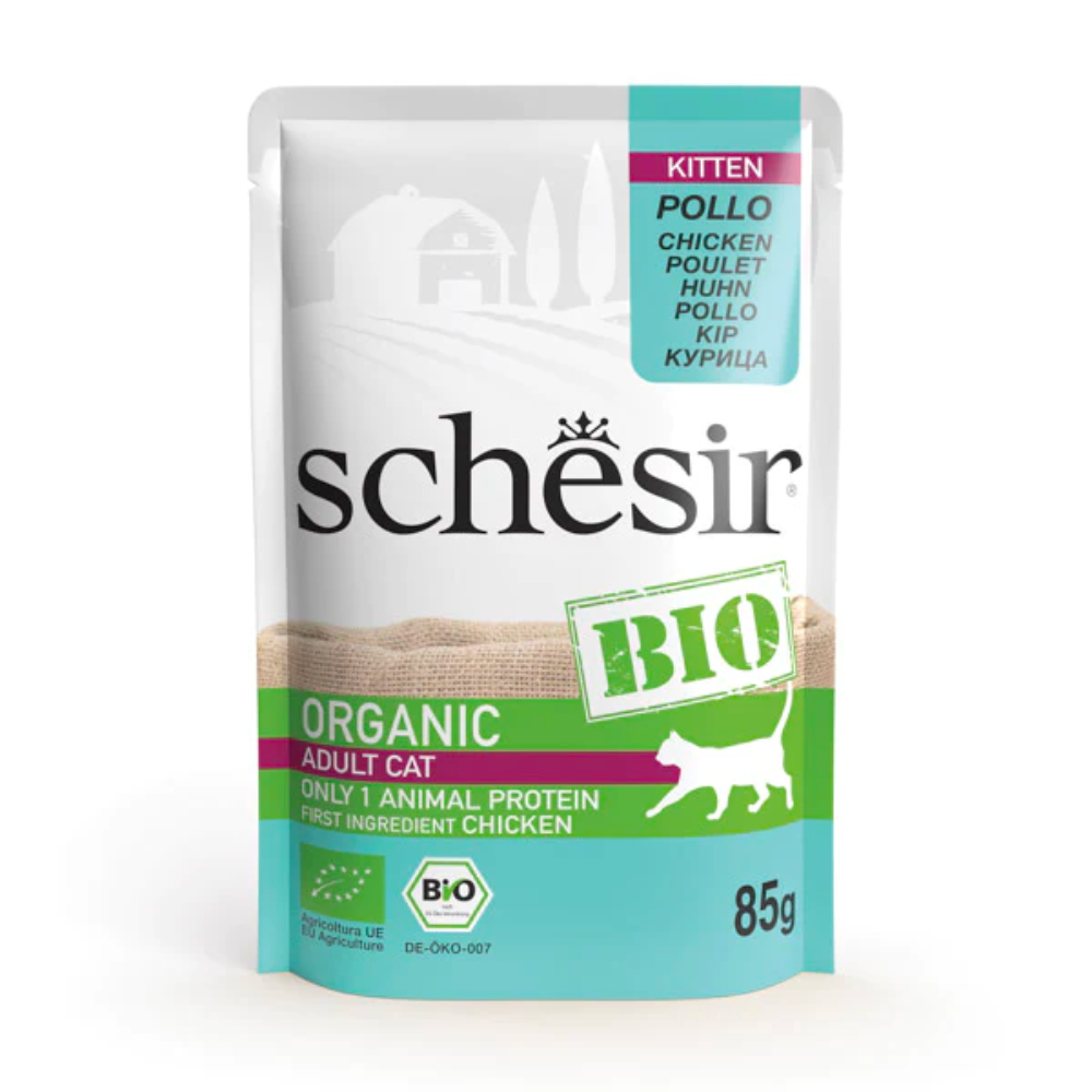 Schesir Bio Organic Pouch For Kitten with Chicken In Paté Wet Food (85G)
