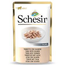 Schesir Pouch Tuna with Salmon in Jelly For Adult Cat Wet Food (85G)