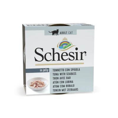 Schesir Can for Cat Tuna With Seabass in Jelly Wet Food (85G)