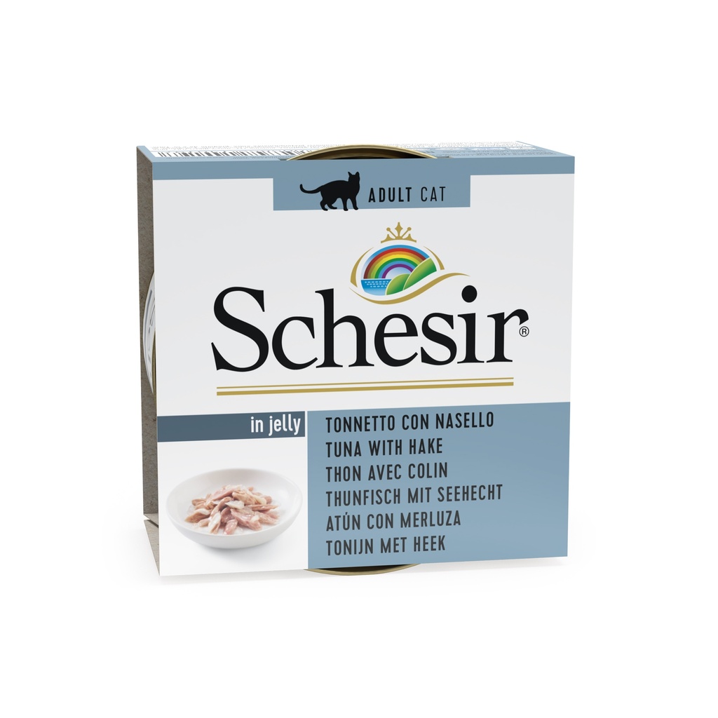 Schesir Cat Food - Tuna with Hake in Jelly - 85g Can