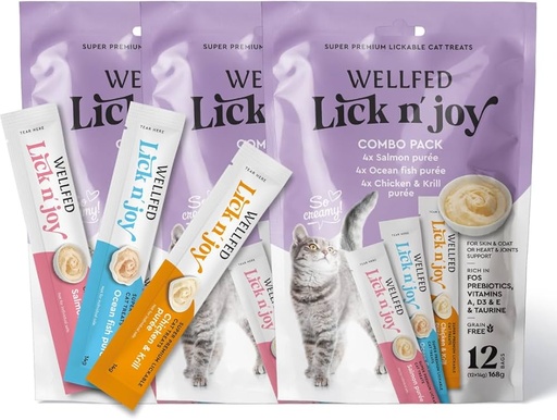 Wellfed Lick N' Joy Mix Tastes – 168g (14g x 12)