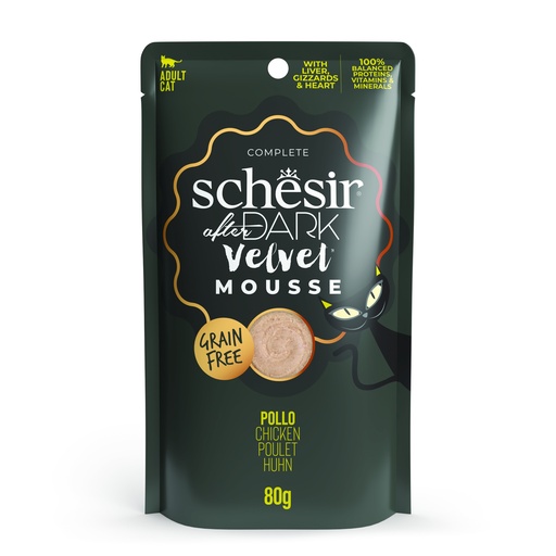Schesir After Dark Cat Food - Chicken Velvet Mousse - 80g Pouch