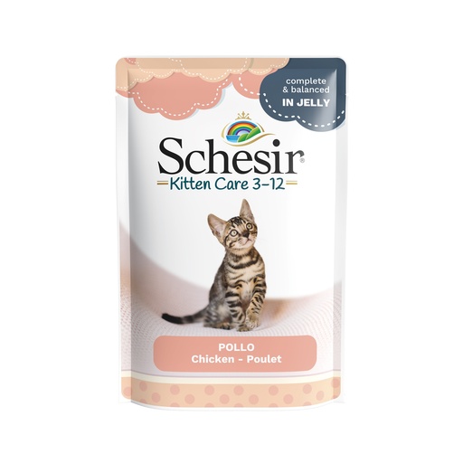 Schesir Kitten Cat Pouch - Chicken Recipe for Kittens 3-12 Months - 85g